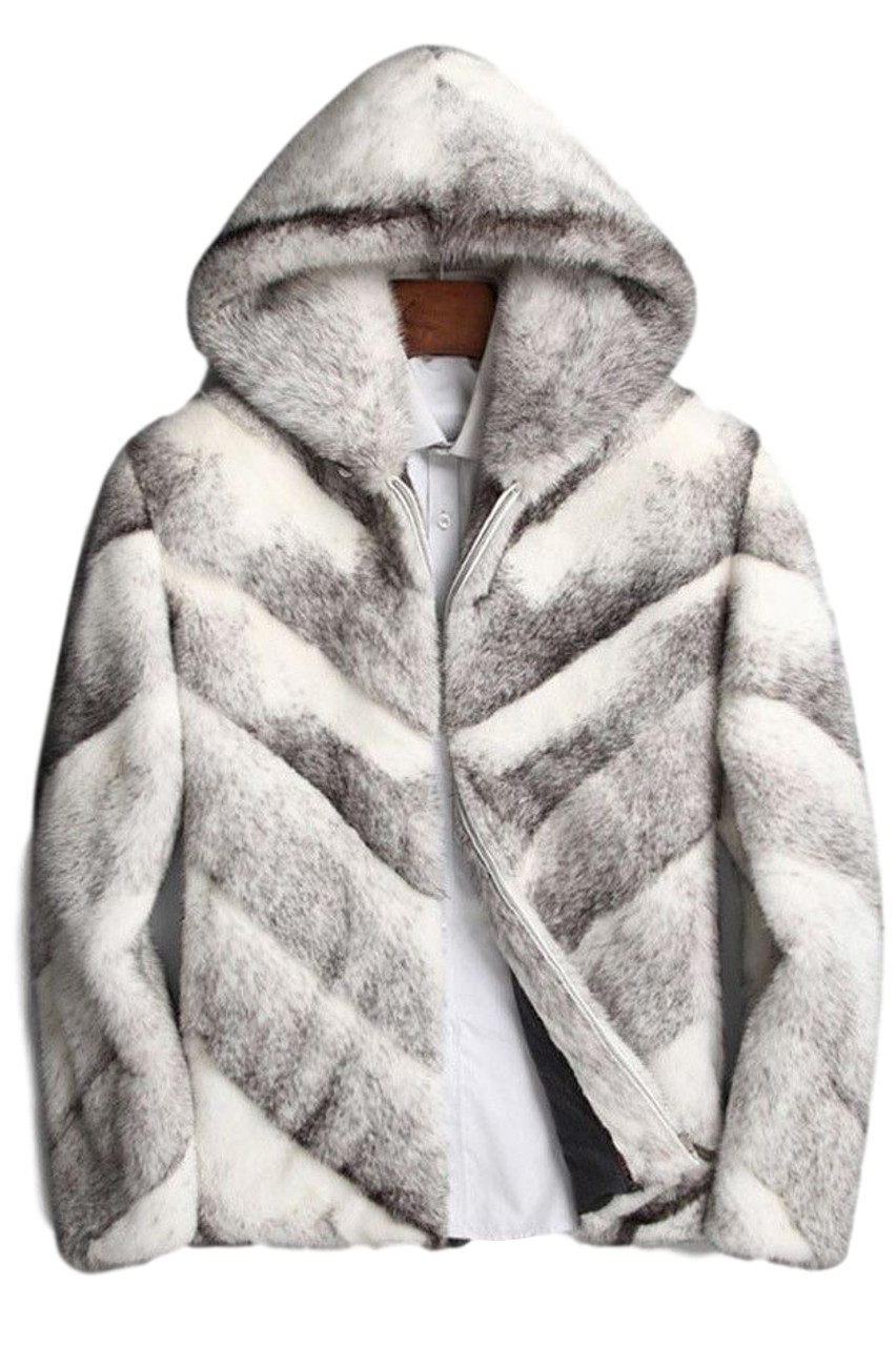 Men's White Faux Fur Jacket 