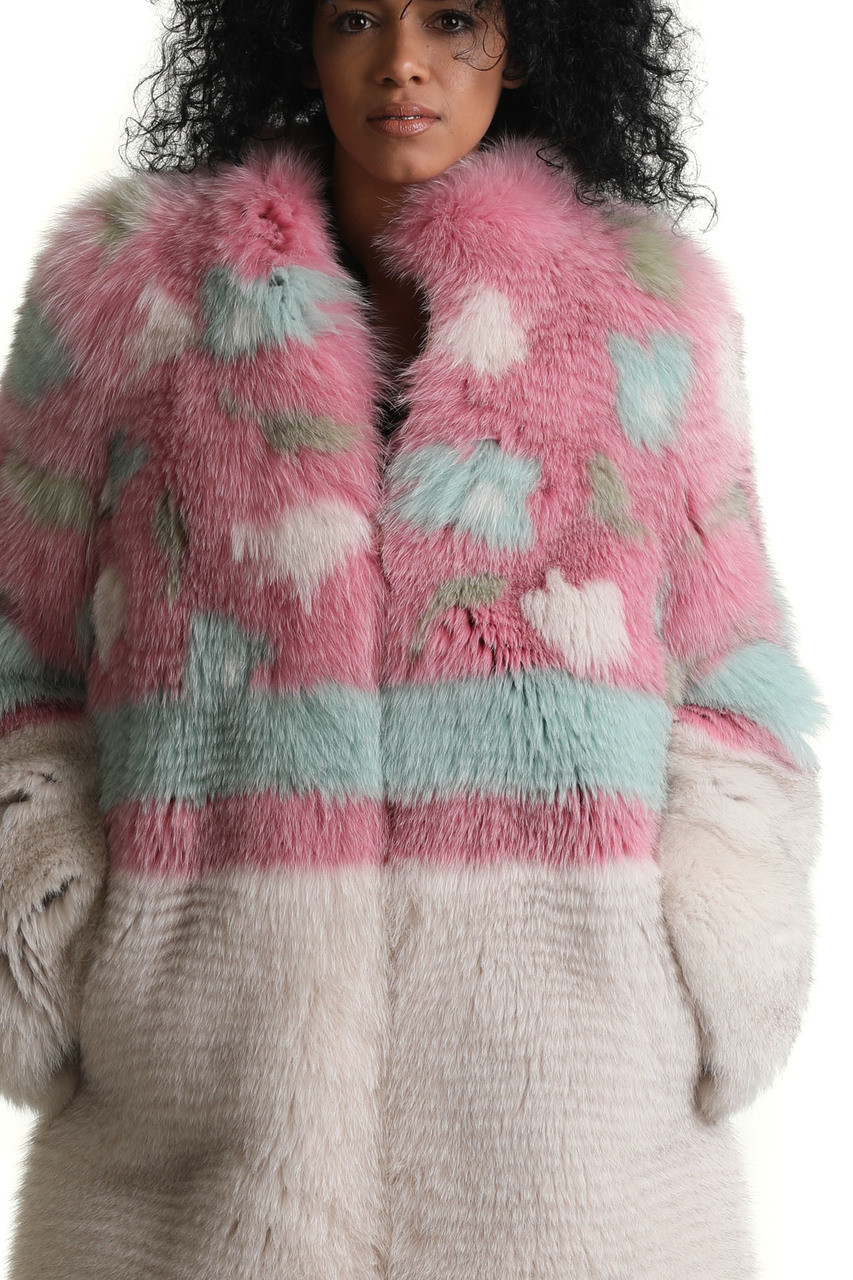 Multicolor Fox Fur Coat Firenze | SKANDINAVIK FUR