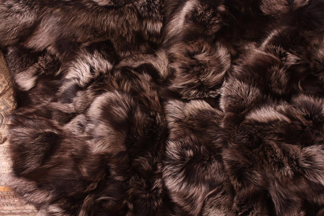 Ash Gray Fox Fur Blanket SKANDINAVIK FUR