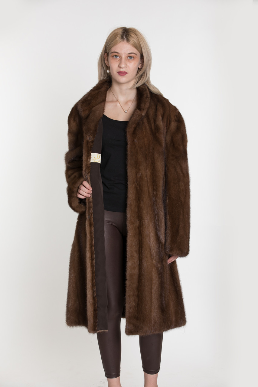 Brown Mink Fur Coat Fully Let out - SKANDINAVIK FUR
