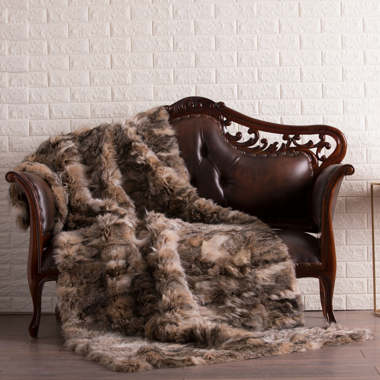 Canadian Lynx Fur Fur Blanket Throw Cover SKANDINAVIK FUR