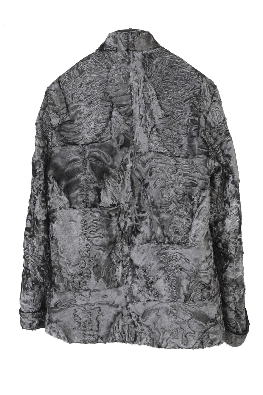 Men's Silver Swakara Lamb Fur Coat| SKANDINAVIK FUR