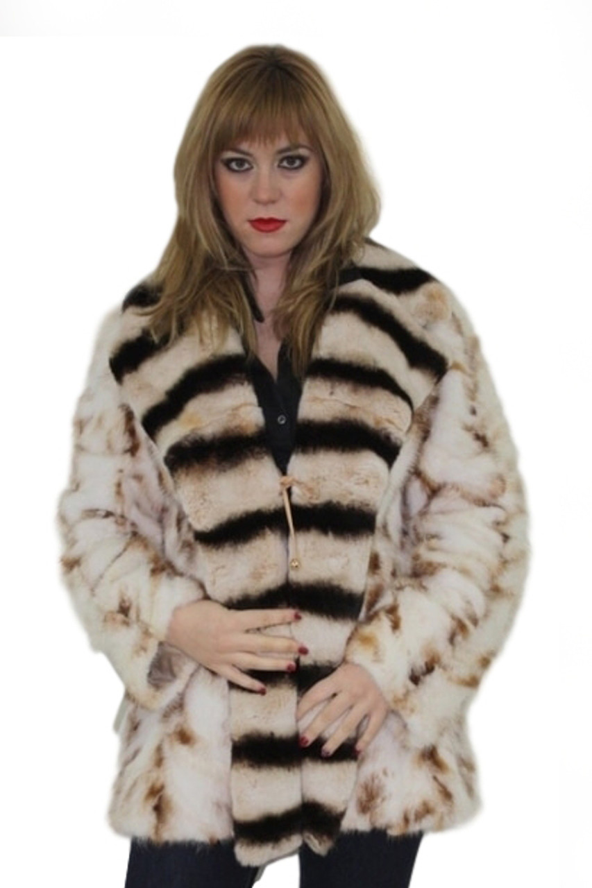 Women Luxury Real Rex Rabbit Fur Chinchilla Coat Genuine Crystal Fox Fur  Jackets