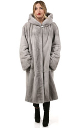 Sapphire Hooded Mink Fur Coat | SKANDINAVIK FUR