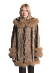 SLOBE IENA Mink Fake fur Coat ベージュ beige_mink_fur_coat_with_hood_