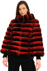 riri様　Acka fur flare middle coat size1 Red_Chinchilla_Fur_Jacket_Hera