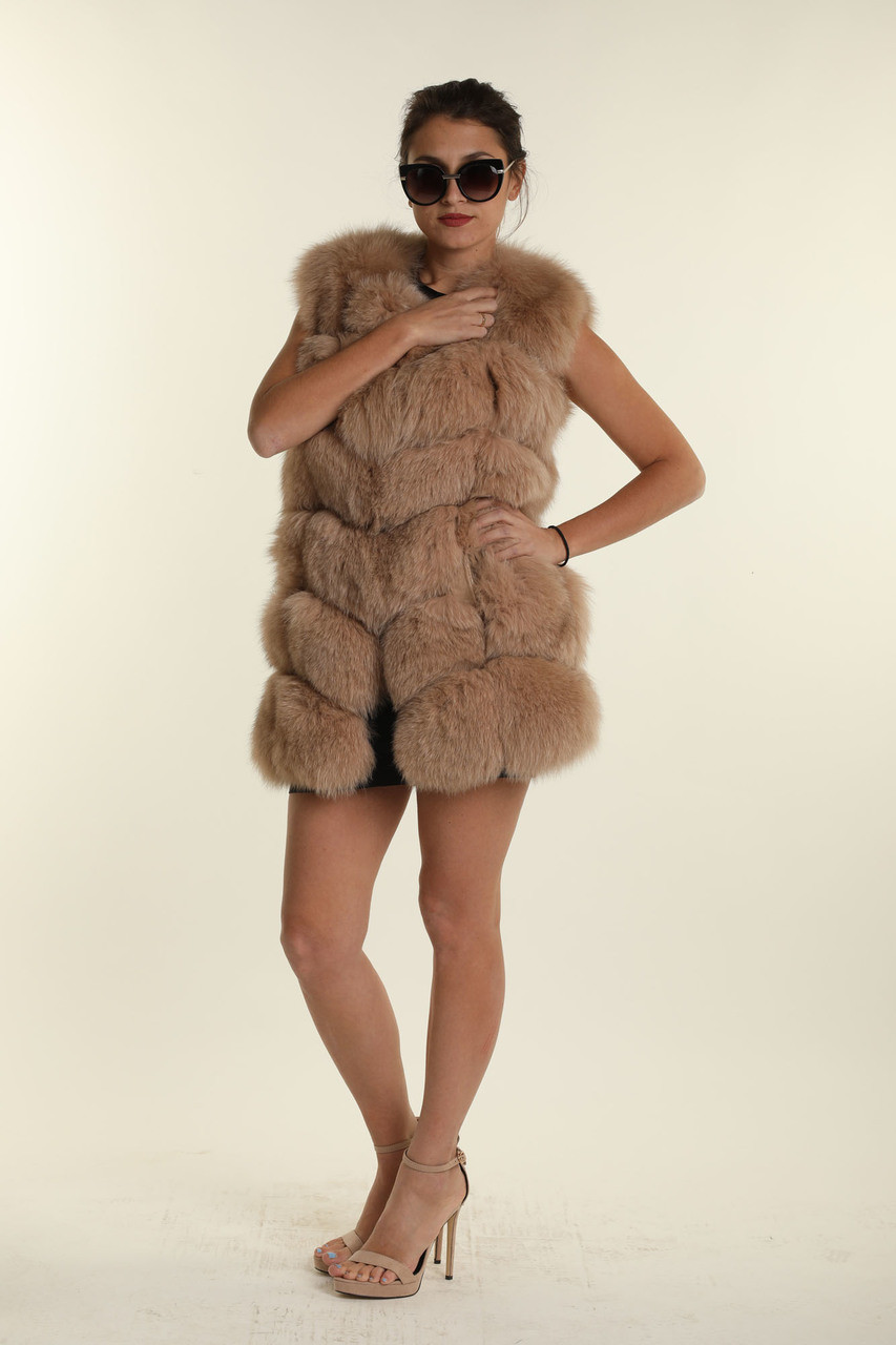 【10/11まで】ESMOK sideribbon fur vest beige 10/11まで】ESMOK sideribbon fur vest beige 10/11まで】ESMOK