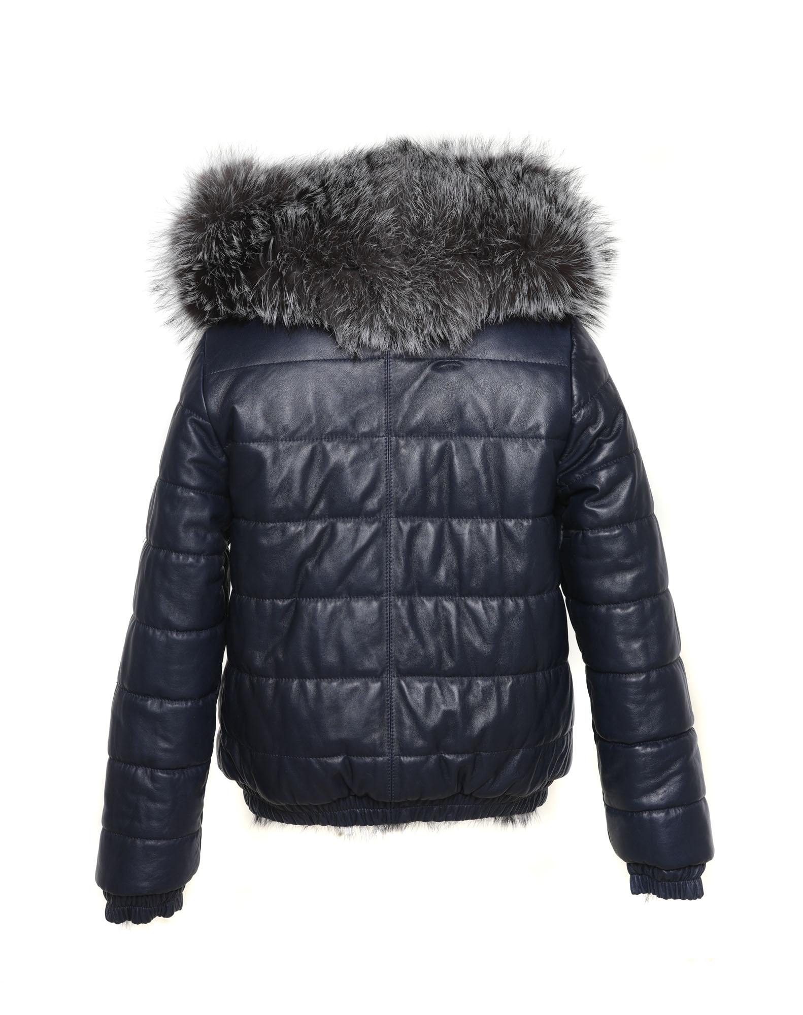 Mens reversible silver fox and leather bomber jacket | SKANDINAVIK FUR