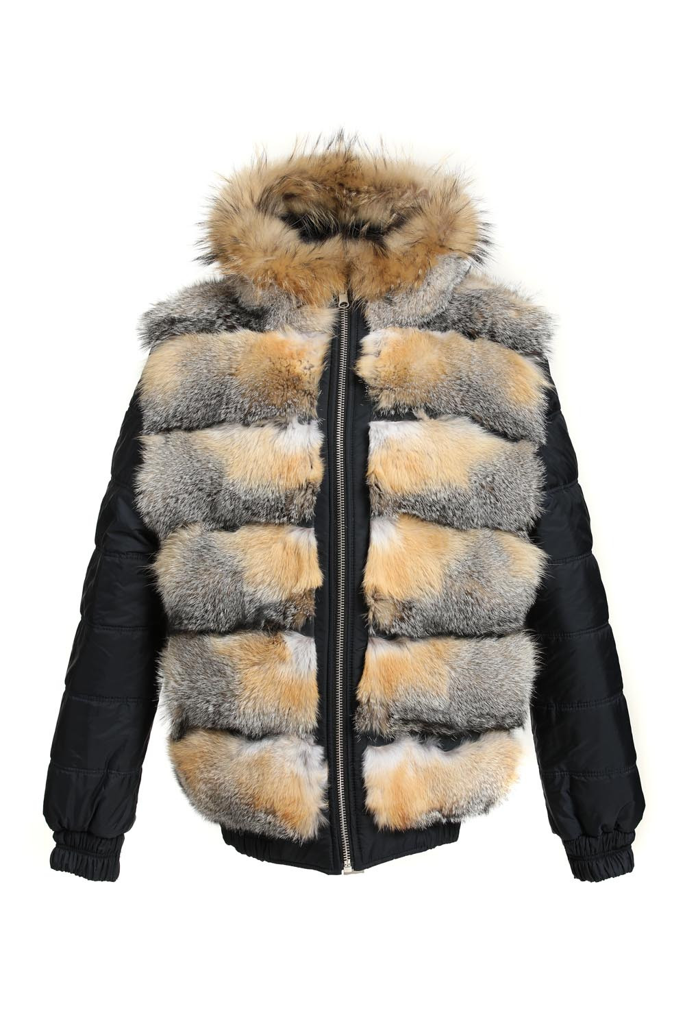 Reversible Hooded Fox Fur Bomber Jacket Reversible SKANDINAVIK FUR