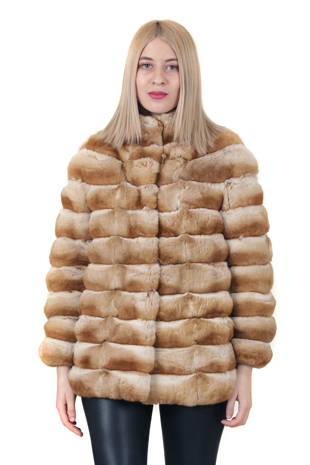 Coffee Cream chinchilla fur coat | SKANDINAVIK FUR