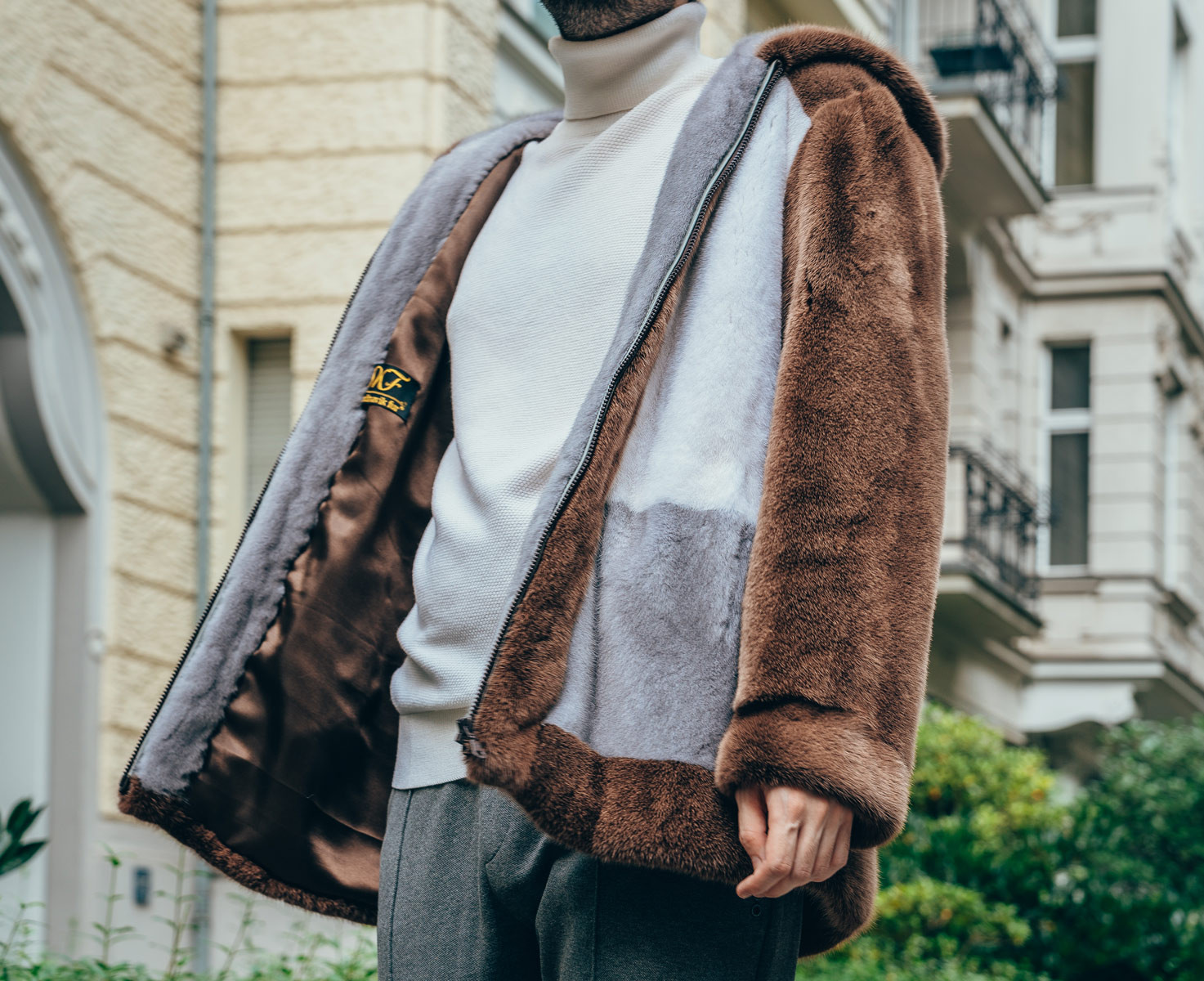 Outerwear Saga Mink Jacket Saga Mink Fur Coat: Black Horizontal