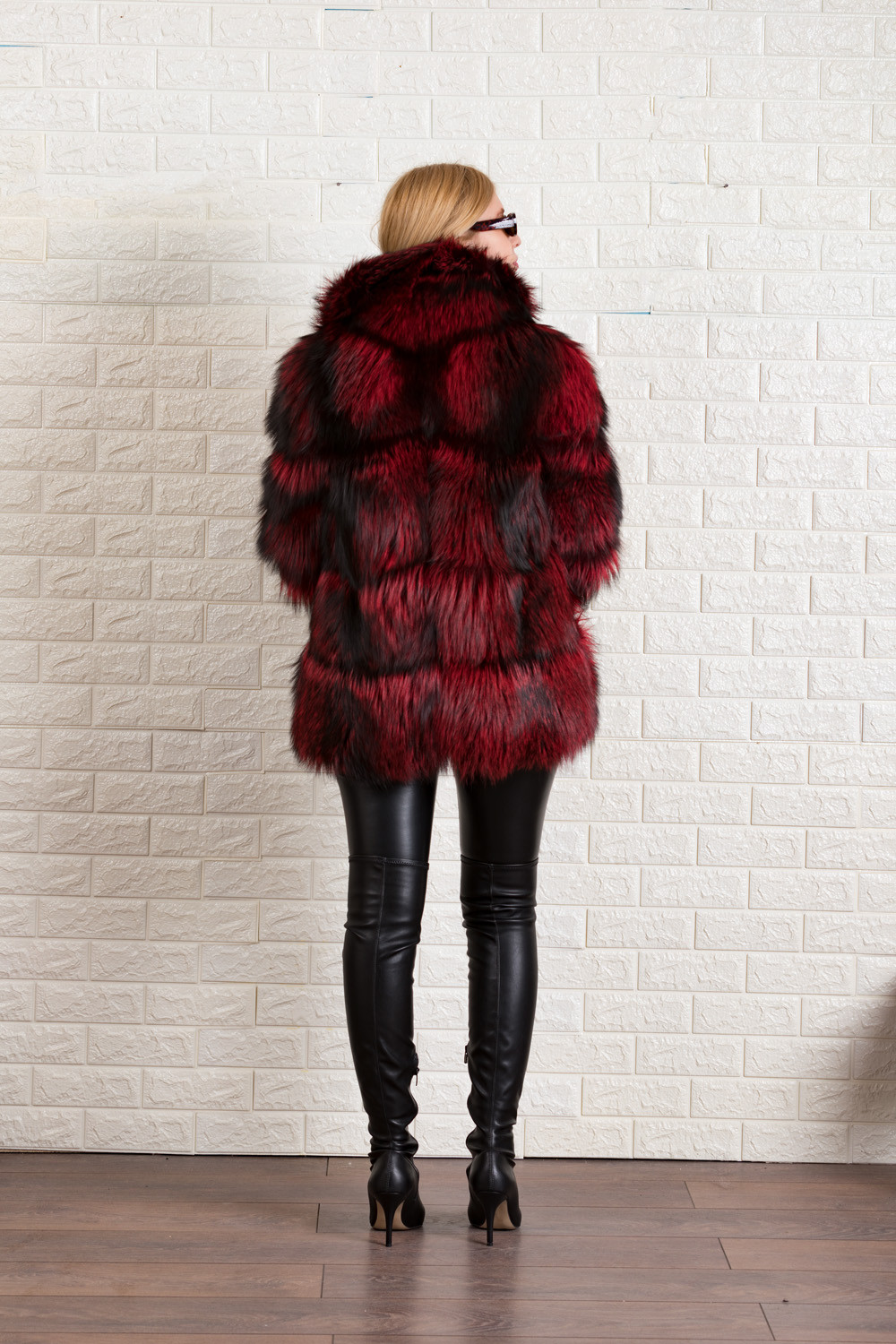 Red Black Fox Fur Coat XS S M L| SKANDINAVIK FUR