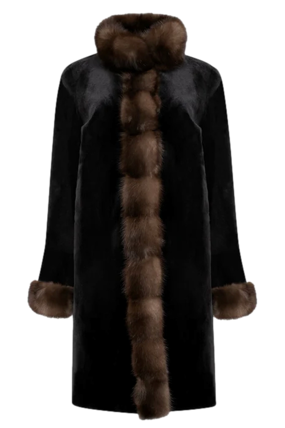 Black Cross Mink Fur Coat| SKANDINAVIK FUR