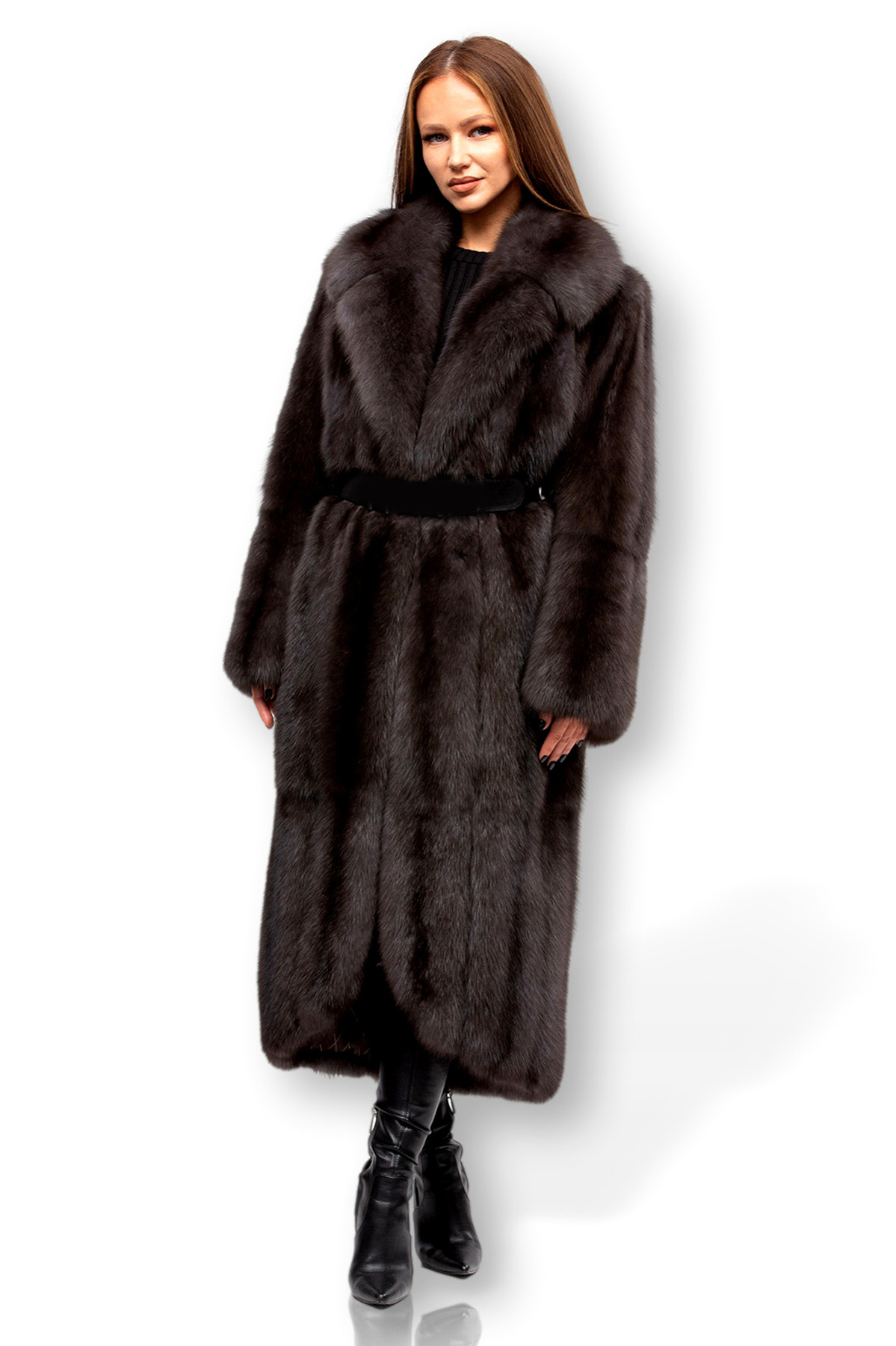 MG Sable Fur ミンク 高級 ファーコート ロング ブラック11号 Long Sable Fur Coat | SKANDINAVIK FUR
