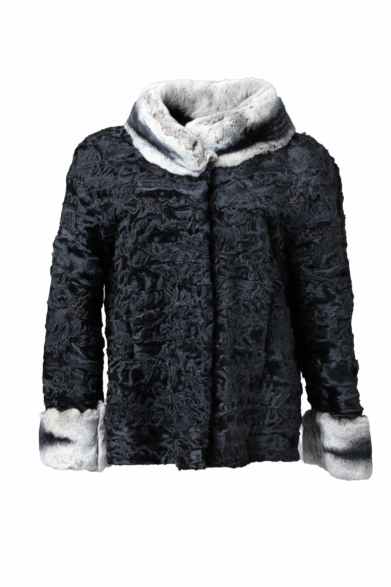 ジャケット・アウター FUR COLLAR CLASSICAL COAT Astrakhan Coat With Rex Collar & Cuffs | SKANDINAVIK FUR