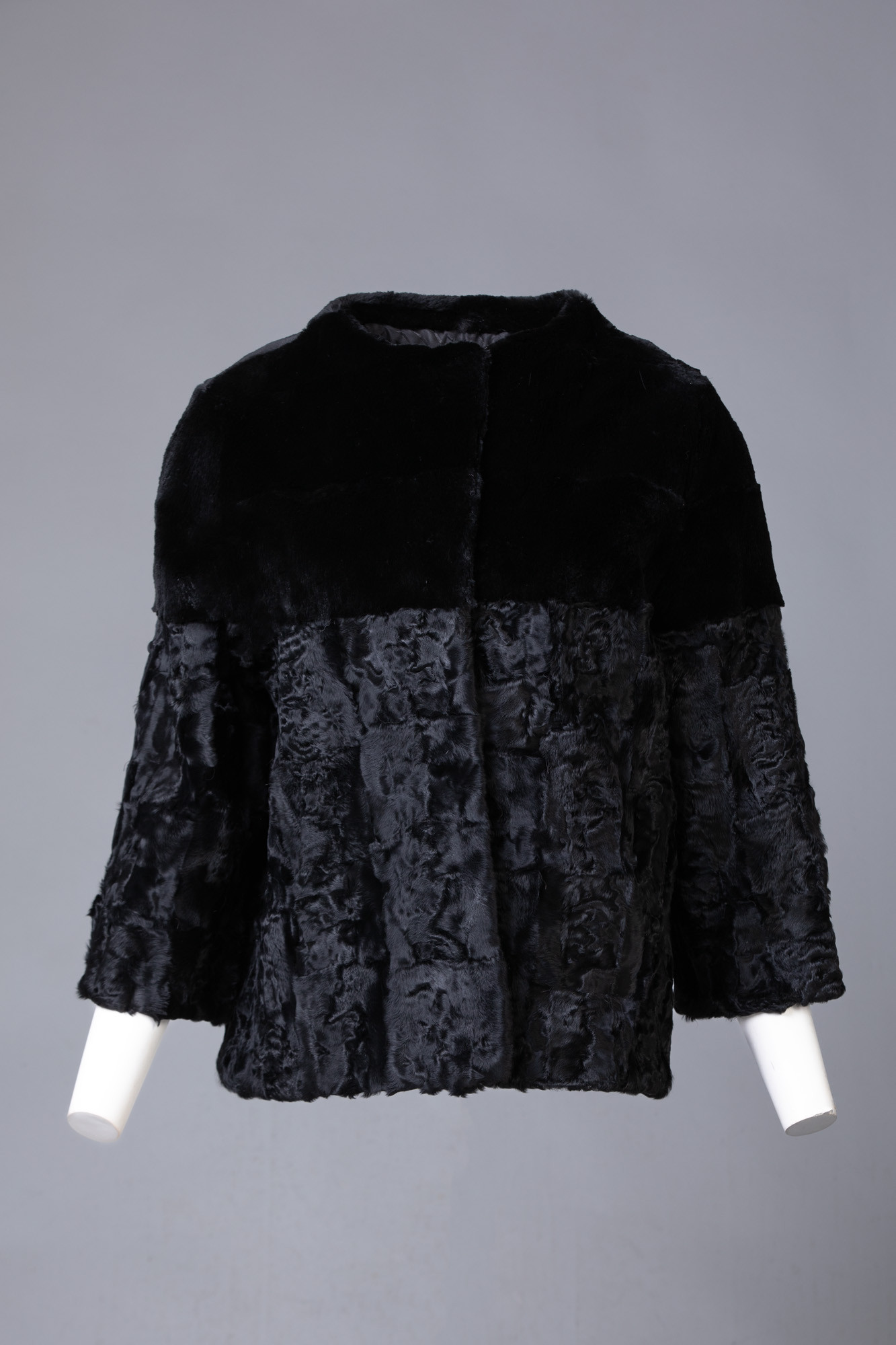 beige mink fur cape stand up collar | SKANDINAVIK FUR