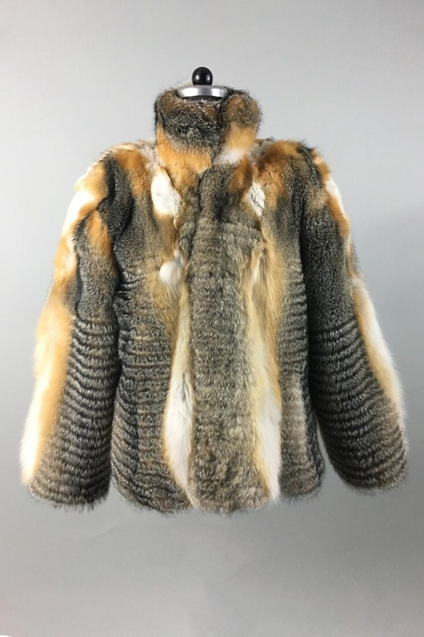 Mens Coyote Fur Bomber Jacket Stand Up Collar | SKANDINAVIK FUR