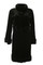 Black Sheared Mink Stroller tapered waist bell bottom sleeves on ghost mannequin