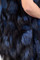Asymetric Blue Hooded Fox Vest
