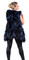 long  blue fox fur vest with hood