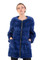 Electric Blue Mink Fur Coat Zipper