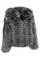 mens double face fox and leather hooded bomber jacket fur view profile view
