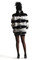 Short Sleeved Chinchilla Fur Coat With Snake Skin
