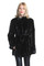 Black Sectional Mink Fur Coat With Belt
