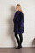 Magenta Persian Lamb Fur Coat with Mink Fur Collar XS S M L XL