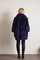 Magenta Persian Lamb Fur Coat with Mink Fur Collar XS S M L XL