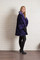 Magenta Persian Lamb Fur Coat with Mink Fur Collar XS S M L XL
