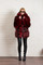 Red Black Fox Fur Coat XS S M L