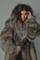 Full Length Crystal Fox Fur Coat Hooded close up view