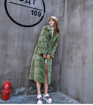 Green Fur Coat Mink Saga Fur Coat Full Skin Mexa Evi | SKANDINAVIK FUR