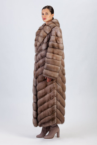 Sable Fur Coat Stand up Collar | SKANDINAVIK FUR