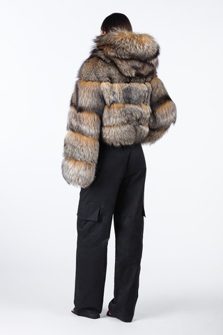 Crystal Hooded Fox Bomber | SKANDINAVIK FUR