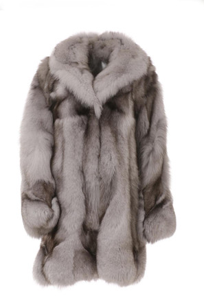 Silver grey fluffy fox fur vest with hood. High quality real zaets fox fur.  Modern woman outerwear - PAPEL FURS