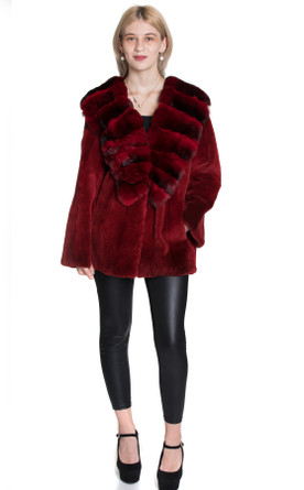 red chinchilla and mink fur jacket