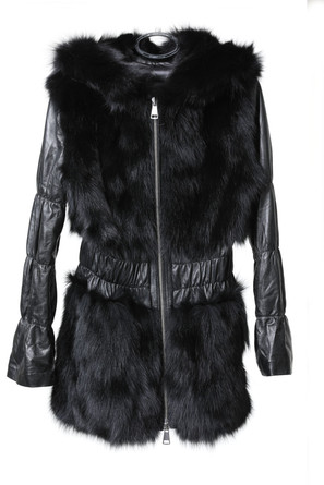Hooded Golden Mink Fur Jacket with elastic on sleeves & waist