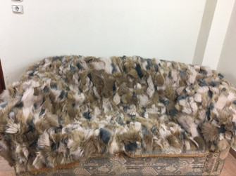 Multicolor  fox fur blanket