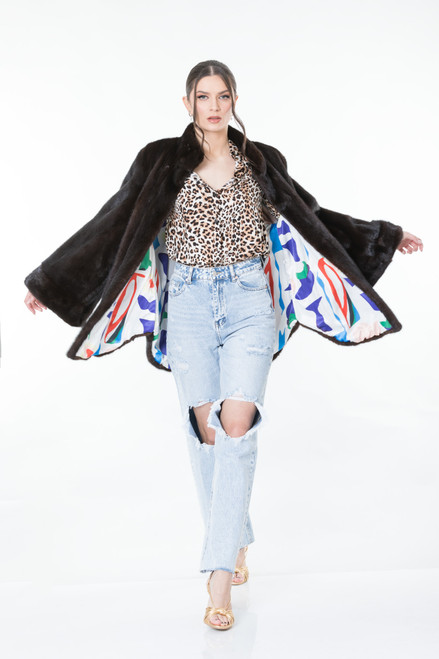 Mahogany Mink Fur Coat Yvonne 