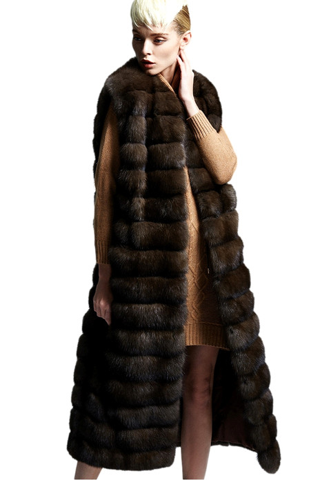 Long Sable Fur Vest