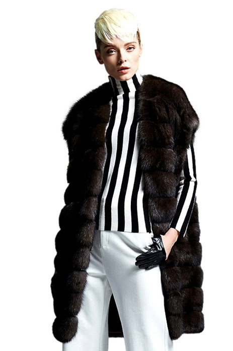 Epaulette Sable Fur Vest Epaulette Sable Fur Vest