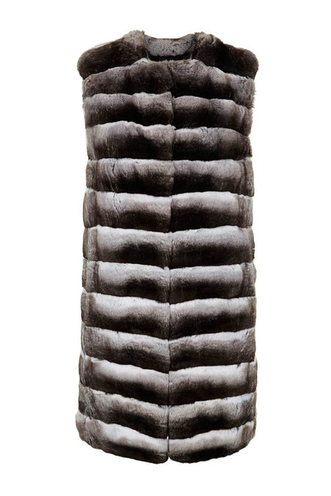 Long Chinchilla Vest ,collarless, natural color Long Chinchilla Vest ,collarless, natural color