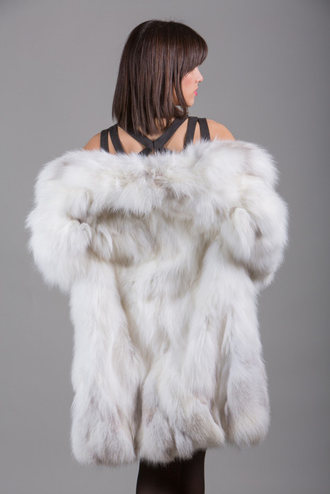 Arctic Gold Fox Jacket with Hood | Shopifur