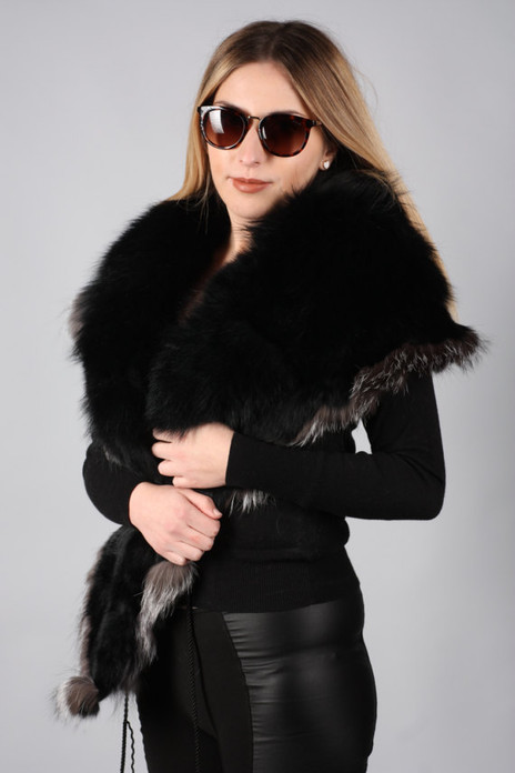 Black & Silver fox Fur Collar | SKANDINAVIK FUR