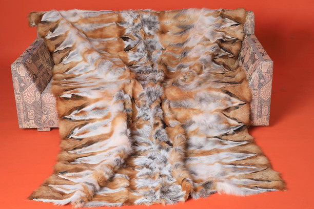 halfskins red fox fur blanket throw