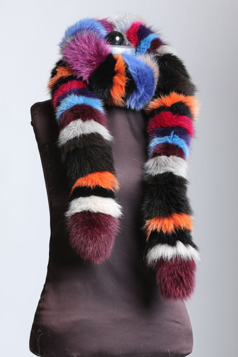 Multicolor Fox Fur Boas