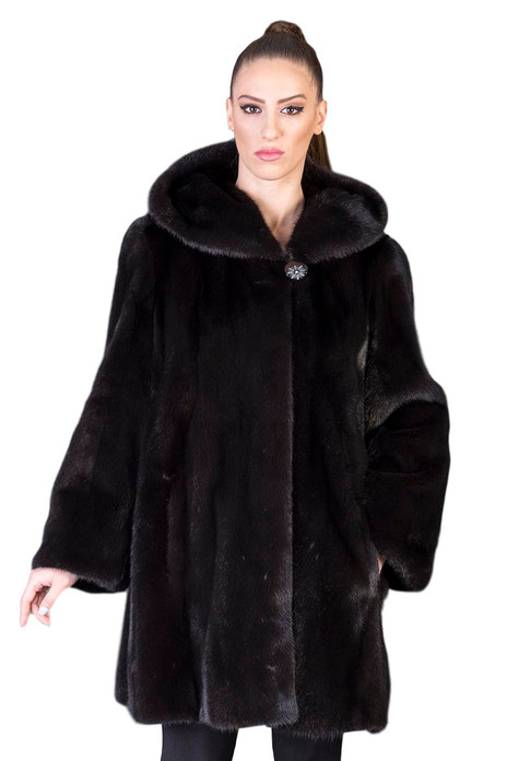 black mink saga fur coat hooded skin to skin black mink saga fur coat hooded skin to skin