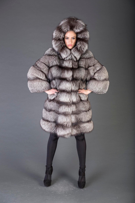 ジャケット・アウター SAGA FOX Silver Fox Long Coat 120cm Vintage SAGA FOX silver fox real fur coat, size M | eBay